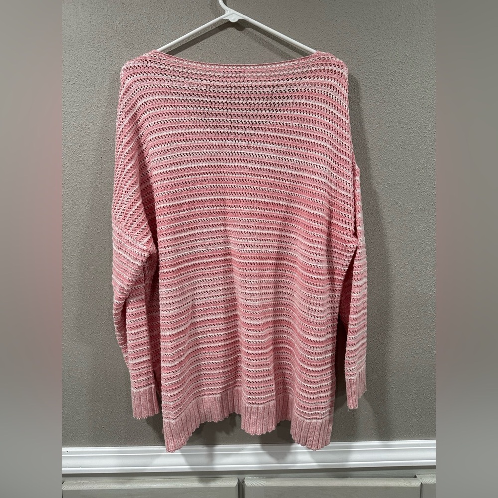 ‼️‼️White Birch Pink Striped Women's Sweater - Picture 6 of 7